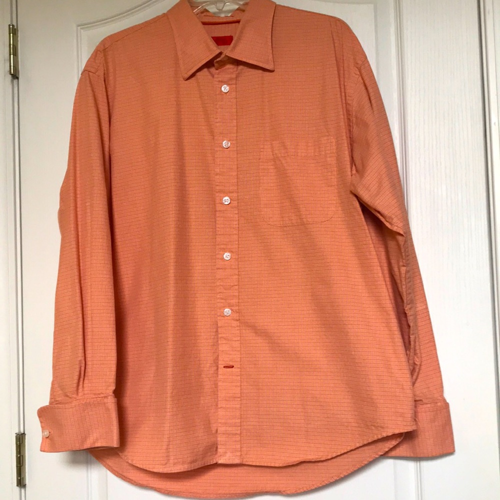 IZOD Dress Shirt Peach Size XL